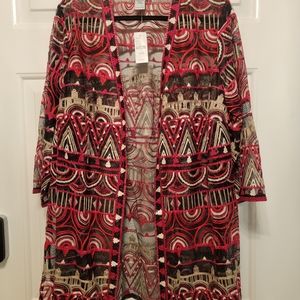 NWT Catherines Embroidered Duster 1X